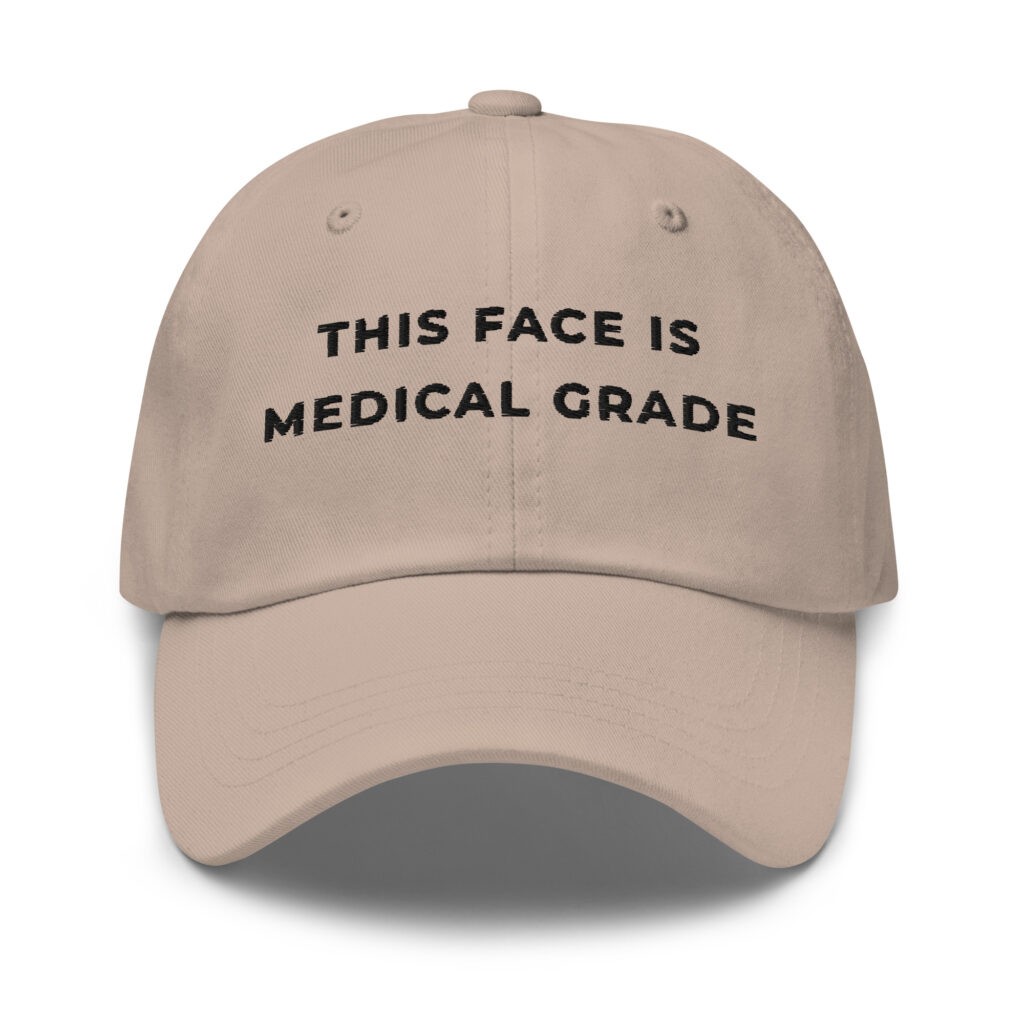 this face is medical grade hat in stone