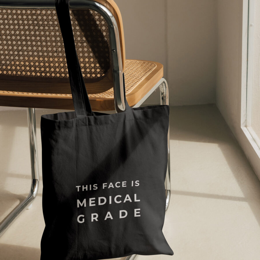 this face is medical grade canvas tote bag